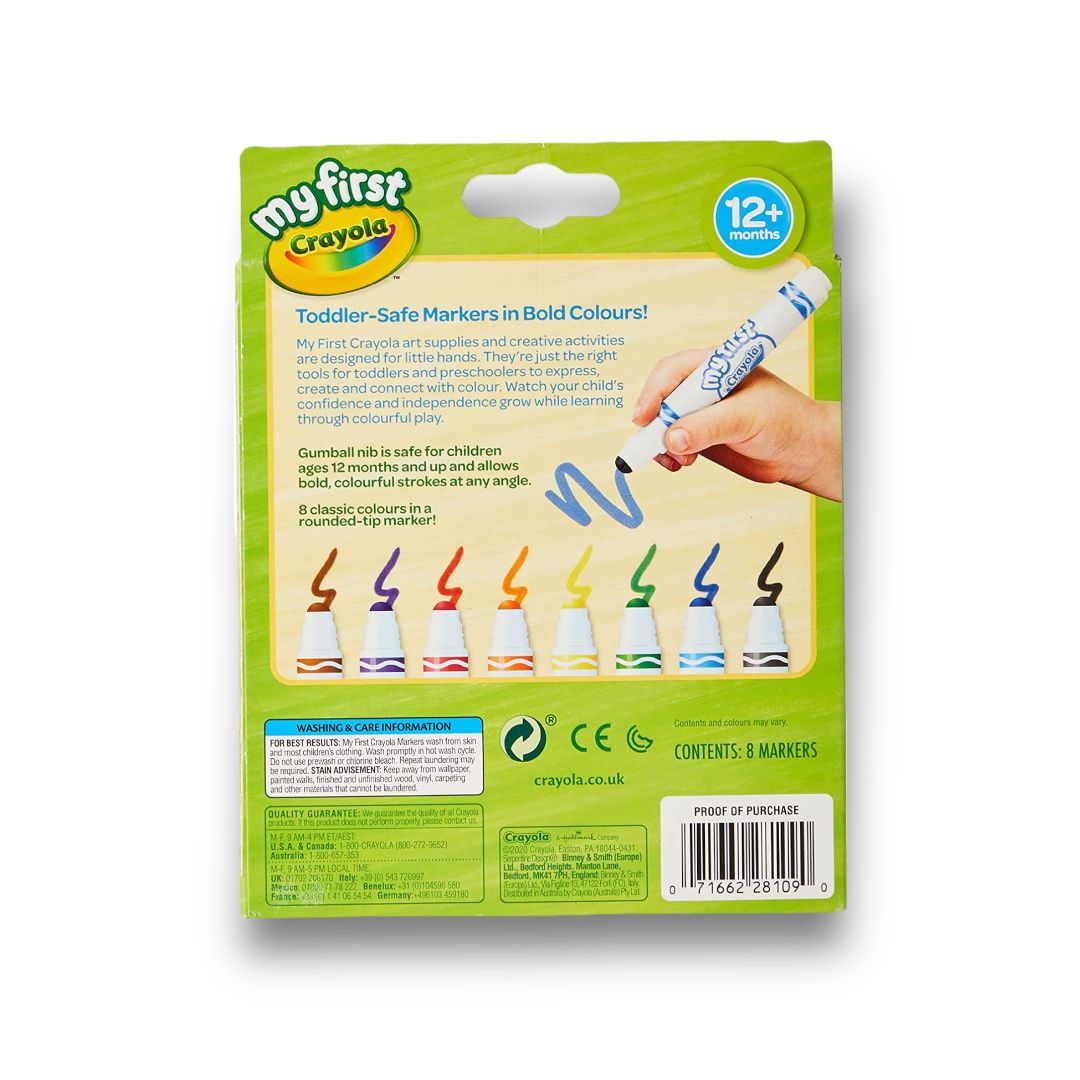 Crayola MyFirst Washable Markers - 8pcs. for Toddlers 12+ Months