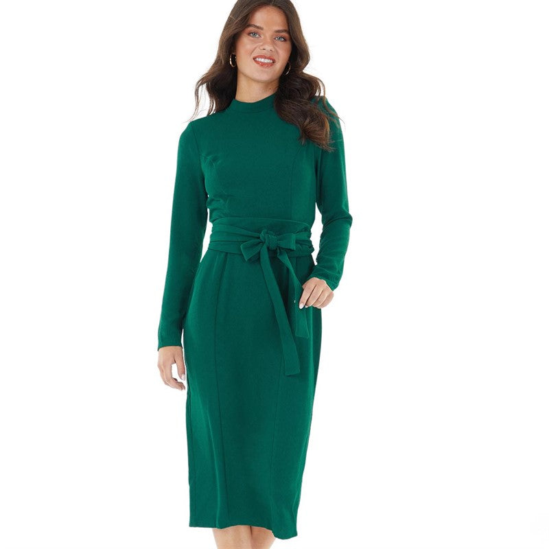 ASOS DESIGN - WOMENS LONG SLEEVE MIDI DRESS GREEN