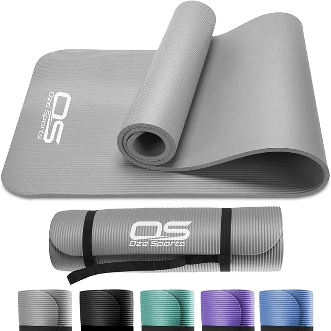 OZE SPORTS - YOGA MAT EXERCISE NBR FITNESS FOAM MAT GREY