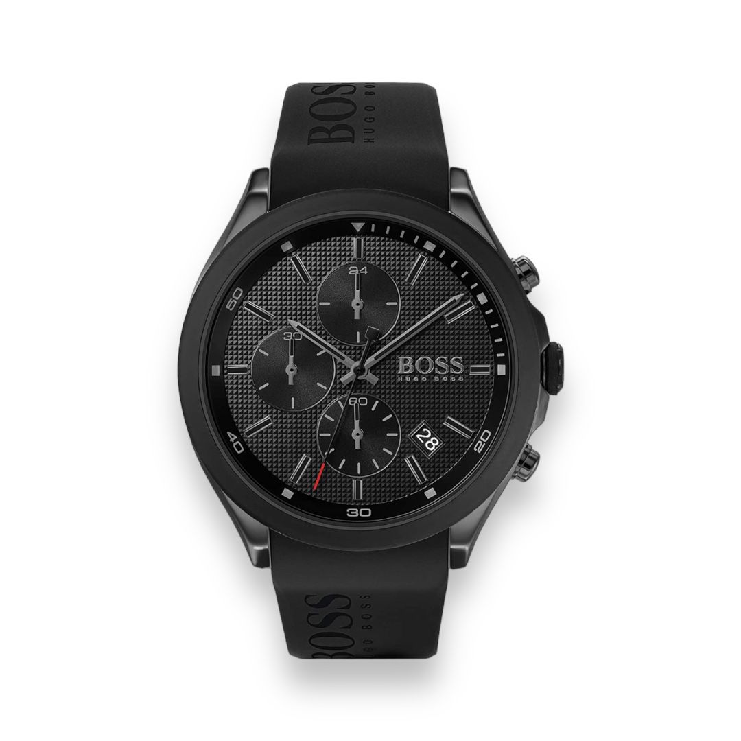 HUGO BOSS - MENS CHRONOGRAPH SILICONE BLACK WATCH 1513720