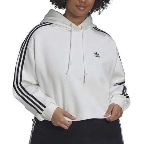 ADIDAS - PLUS SIZE WOMENS ADICOLOR CLASSIC RIB HOODIE WHITE