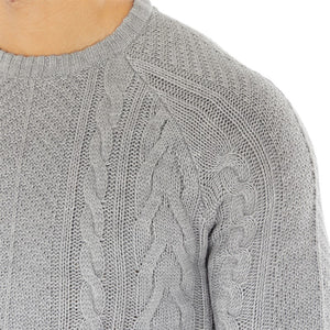 BRAVE SOUL - MENS WILSON CREW NECK KNITTED JUMPER GREY