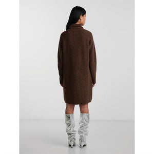 PIECES - ELLEN O NECK KNITTED DRESS CHICORY COFFEE