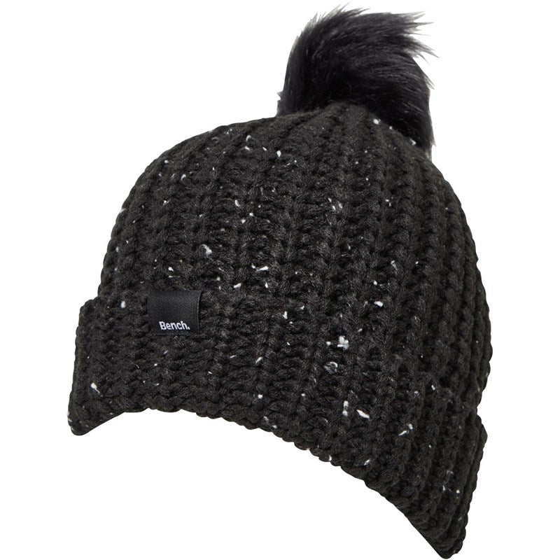 BENCH - WOMENS DAISE FAUX FUR POM HAT BLACK