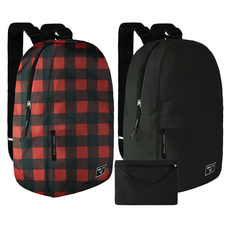 KENDALL+KYLIE - 2 PACK WASHABLE BACKPACK RED/BLACK