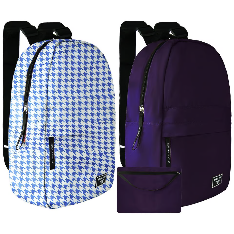 KENDALL+KYLIE - 2 PACK WASHABLE BACKPACK BLUE/PURPLE