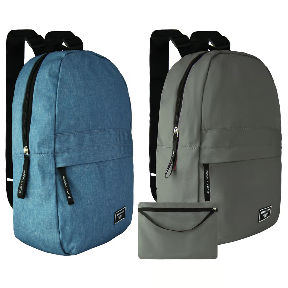 KENDALL+KYLIE - 2 PACK WASHABLE BACKPACK BLUE/GREY