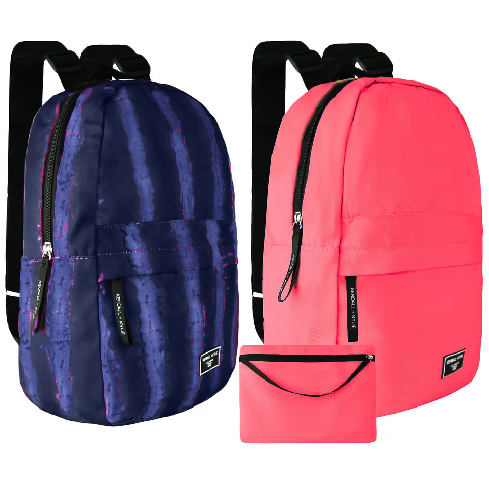 KENDALL+KYLIE - 2 PACK WASHABLE BACKPACK PINK/BLUE