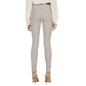 JACQUELINE DE YONG - THUNDER COATED TROUSERS CHATEAU GREY