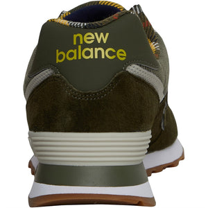 NEW BALANCE - MENS 574 PIGSUEDE TRAINERS GREEN