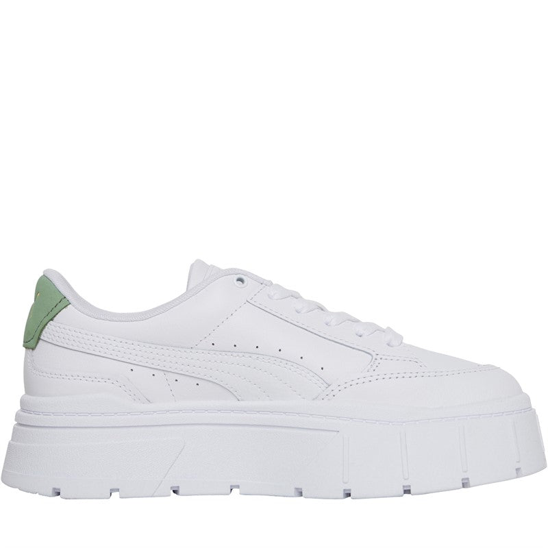 PUMA - MAYZE STACK LUXE TRAINERS WHITE/GREEN