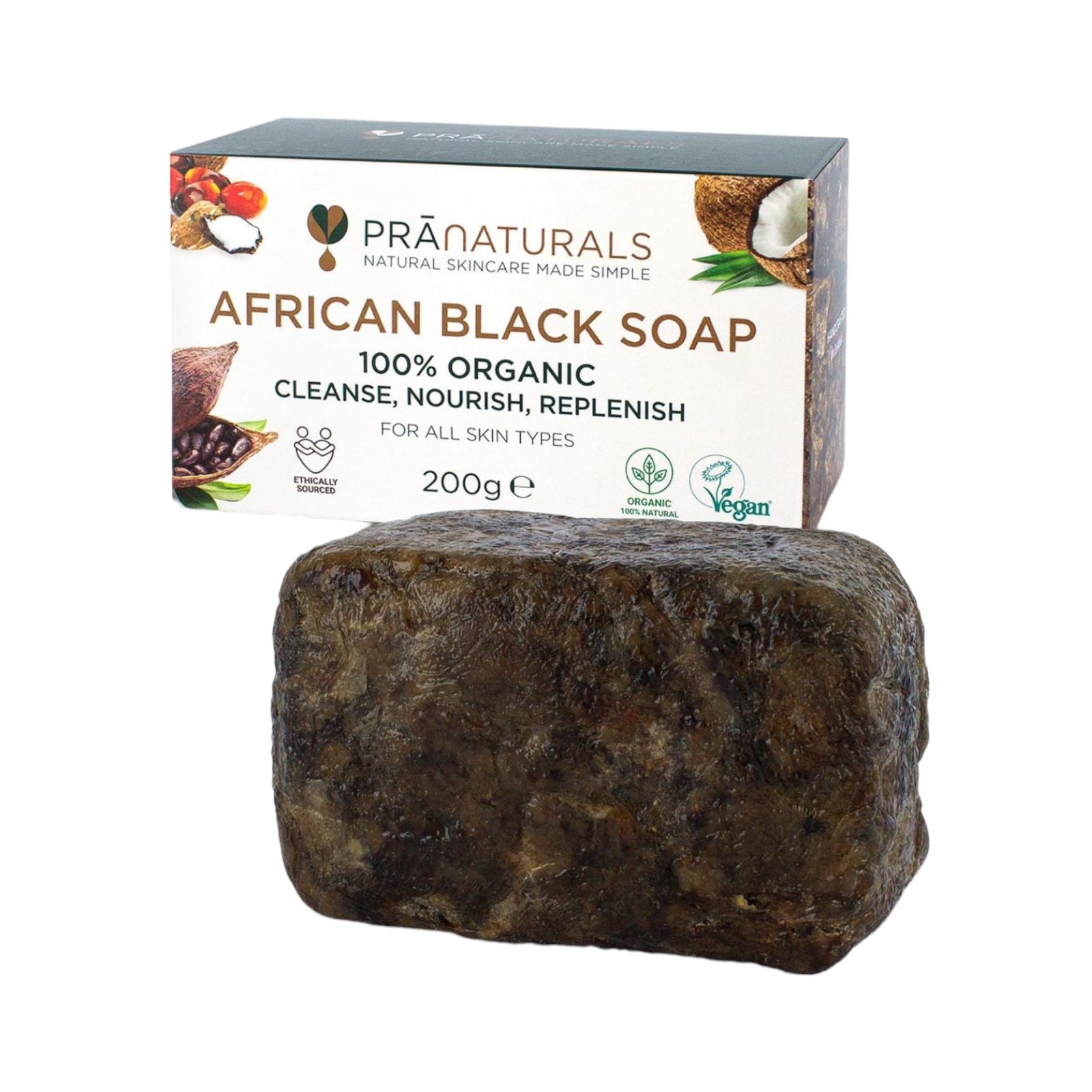 PRĀNATURALS - AFRICAN BLACK SOAP 200g