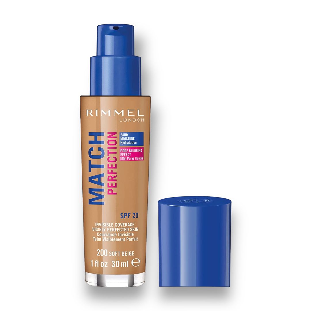 RIMMEL LONDON - MATCH PERFECTION FOUNDATION 30ml -  200 SOFT BEIGE