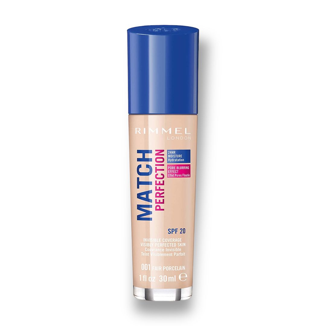 RIMMEL LONDON - MATCH PERFECTION FOUNDATION 30ml -  001 FAIR PORCELAIN