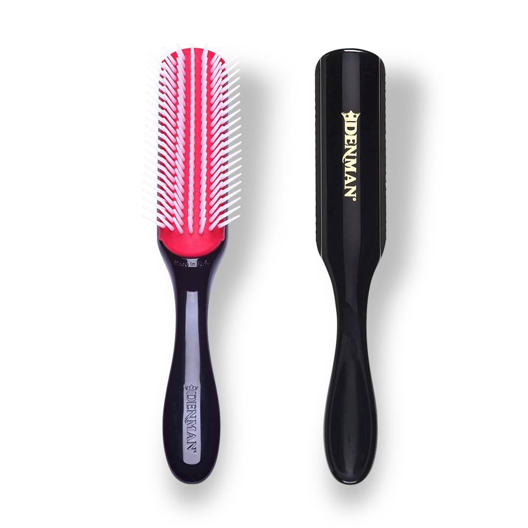 DENMAN - CURLY HAIR BRUSH D3 - BLACK + RED