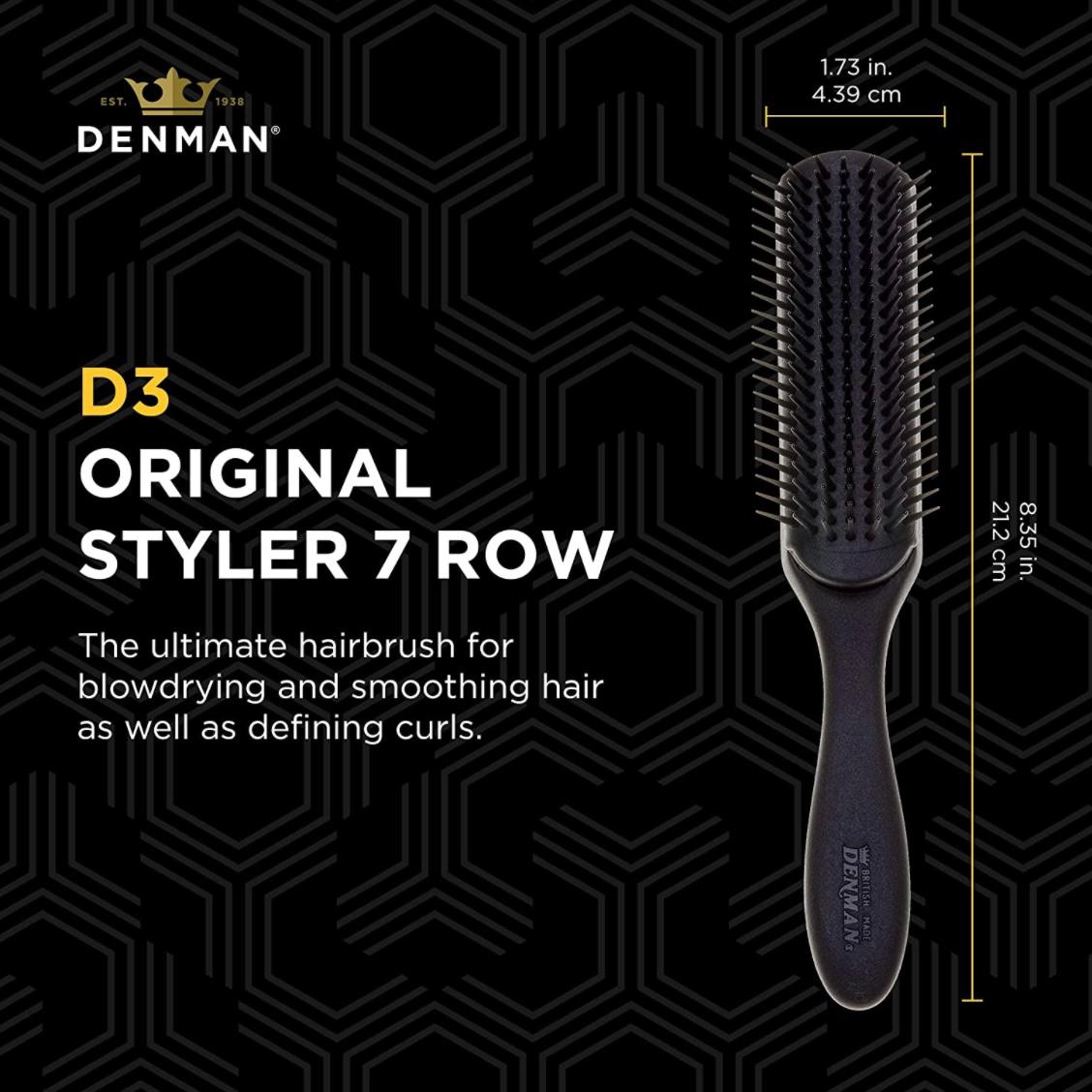 DENMAN - CURLY HAIR BRUSH D3 - BLACK