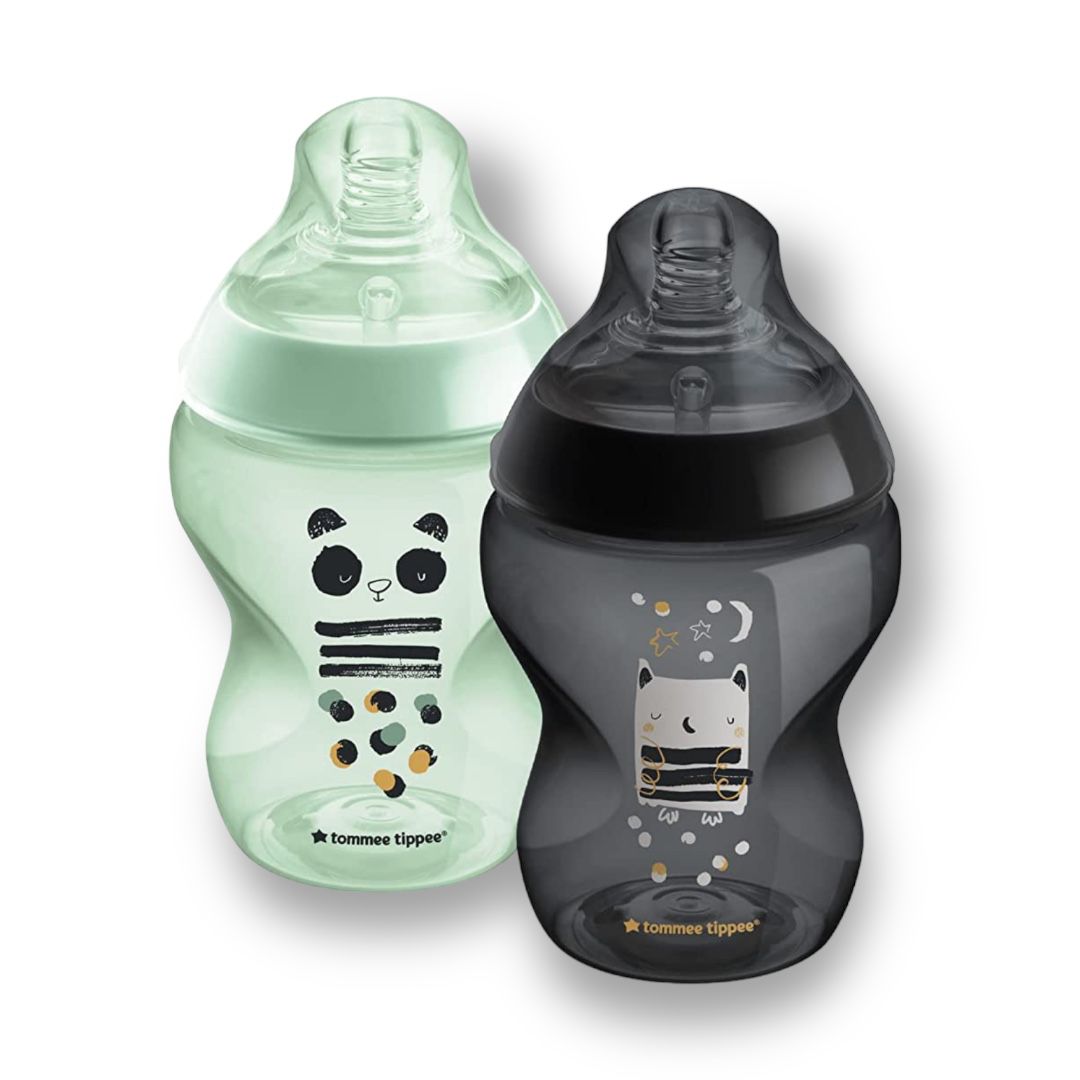 TOMMEE TIPPEE - CLOSER TO NATURE BABY BOTTLES 260ml - BLACK & GREEN
