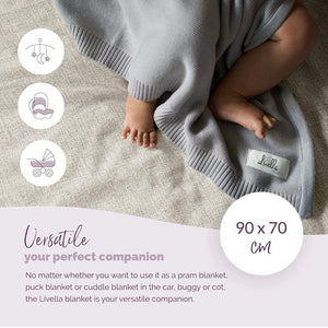 LIVELLA - 100% ORGANIC COTTON PREMIUM BABY BLANKET - GREY