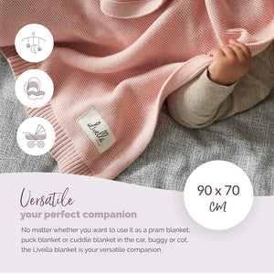 LIVELLA - 100% ORGANIC COTTON PREMIUM BABY BLANKET - LIGHT PINK