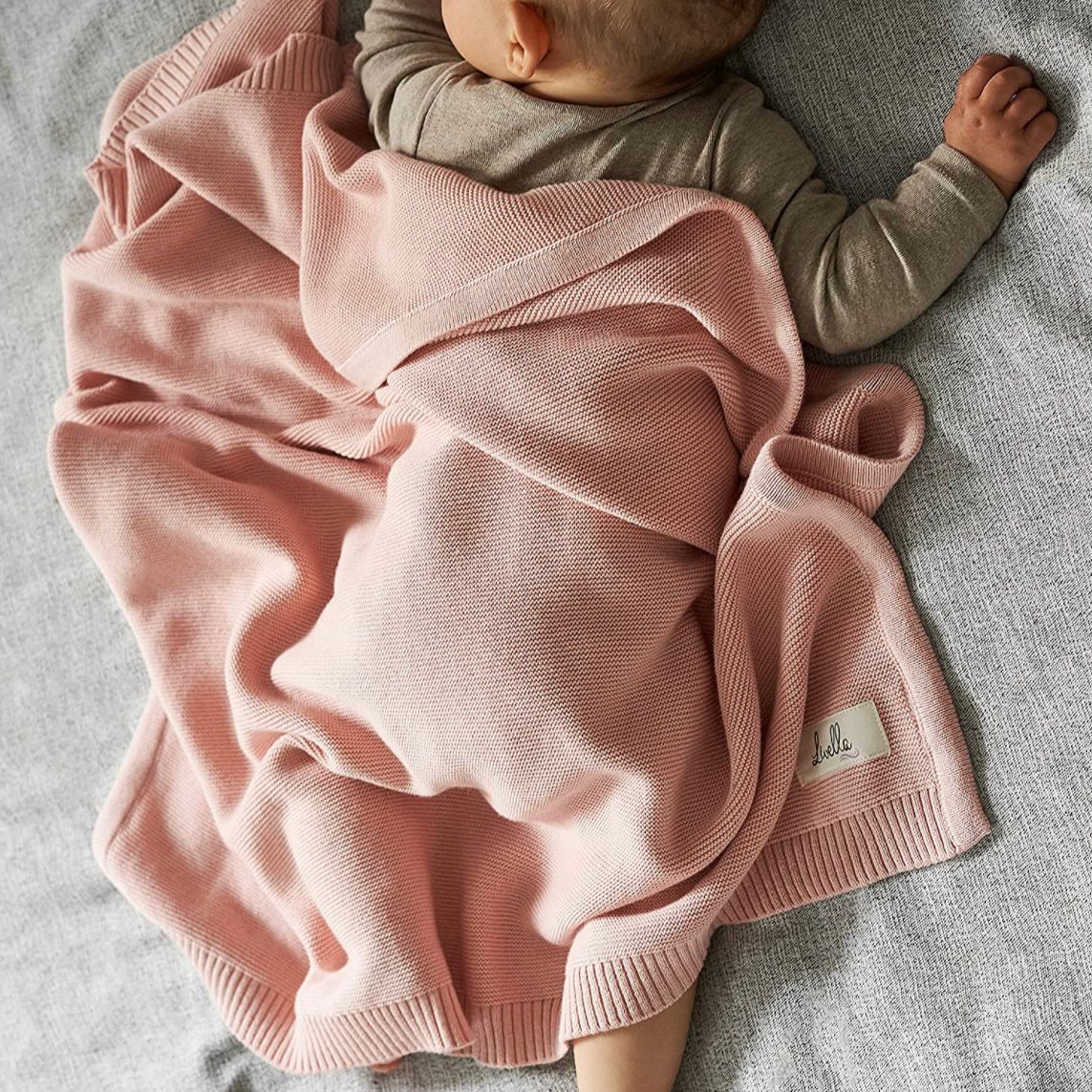 LIVELLA - 100% ORGANIC COTTON PREMIUM BABY BLANKET - LIGHT PINK