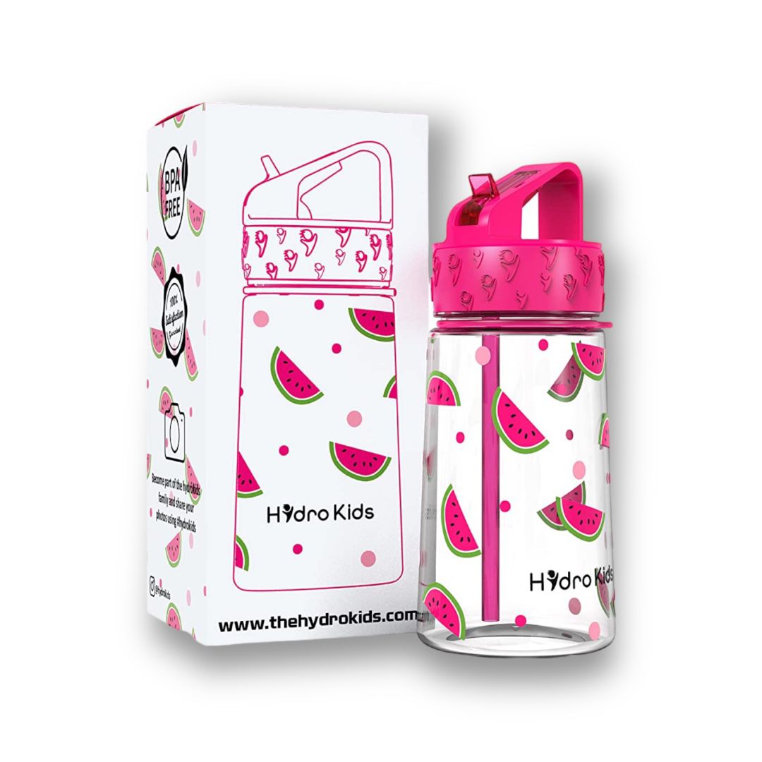 HYDROKIDS - WATER BOTTLE WITH STRAW - WATERMELONS