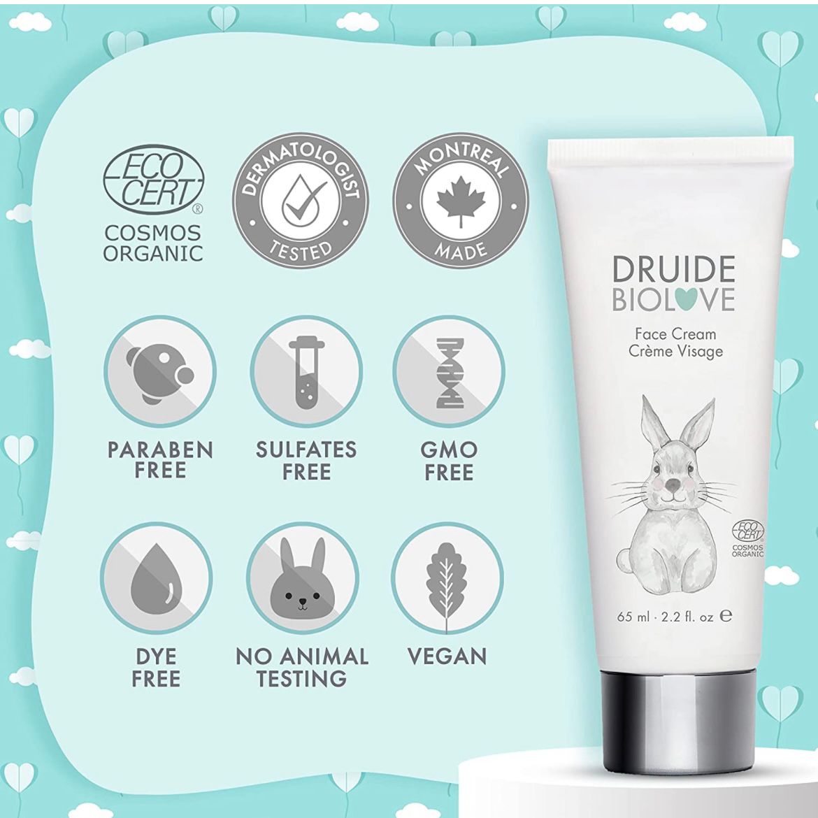 DRUIDE - BIOLOVE BABY FACE MOISTURISER  65ml