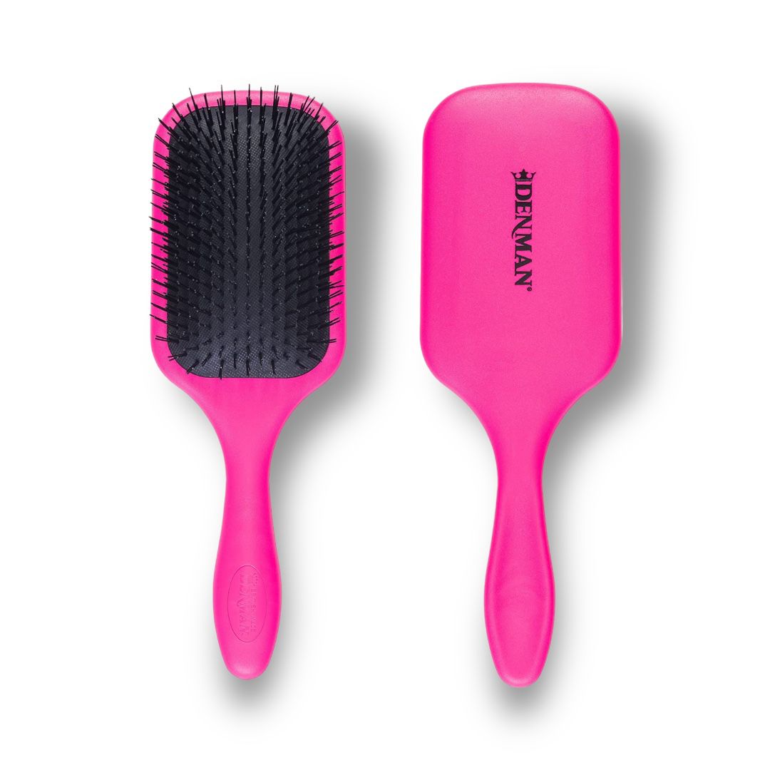 DENMAN - TANGLE TAMER CURLY HAIR PADDLE BRUSH - PINK