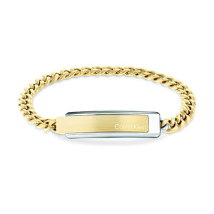CALVIN KLEIN - MENS ICONIC ID COLLECTION GOLD CHAIN BRACELET