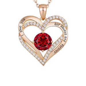 CDE - 925 STERLING SILVER LOVE HEART PENDANT - GARNET