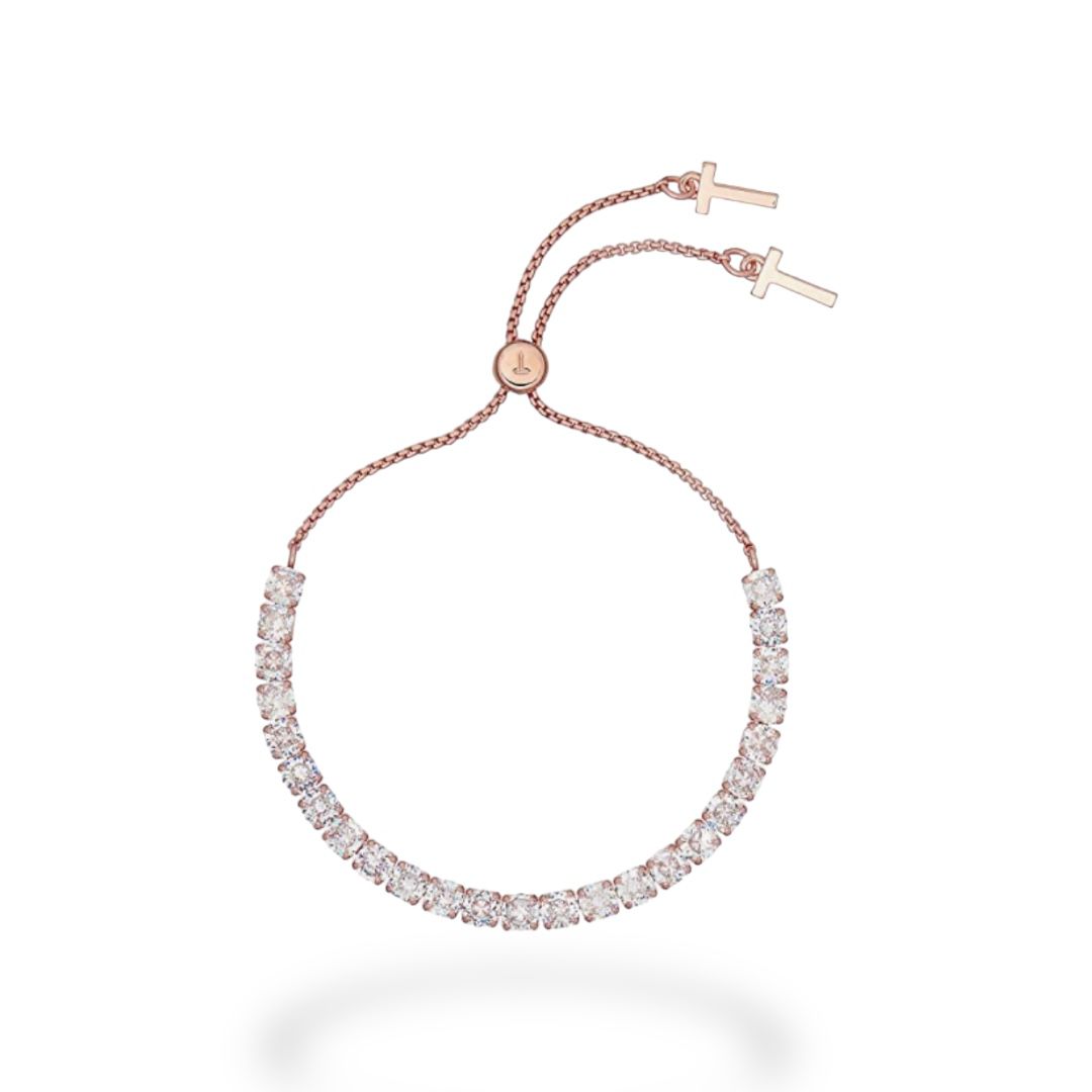 TED BAKER - MELRAH ICON CRYSTAL SLIDER BRACELET - ROSE GOLD