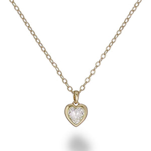 TED BAKER - HAN CRYSTAL HEART PENDANT NECKLACE - YELLOW GOLD