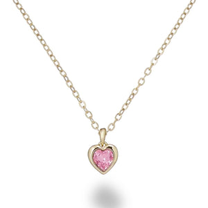 TED BAKER - HAN CRYSTAL HEART PENDANT NECKLACE - YELLOW GOLD & ROSE