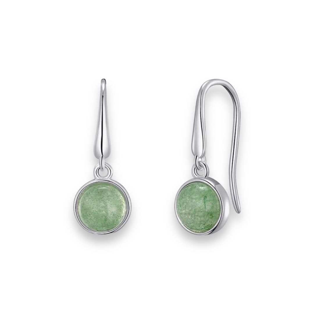 PHILIP JONES - GREEN AVENTURINE DROP EARRINGS