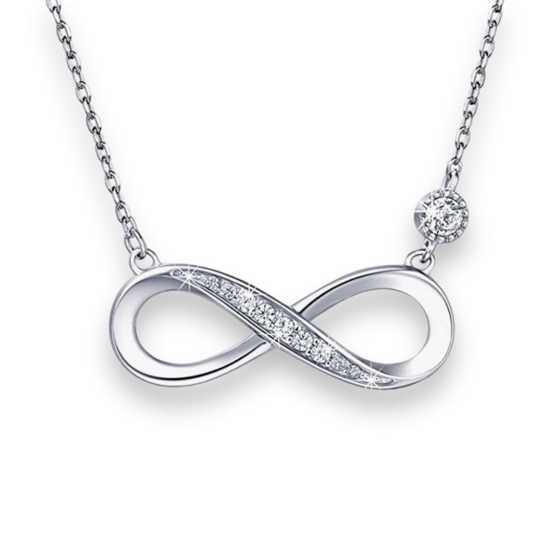 BILLIE BIJOUX - 925 STERLING SILVER INFINITY HEART PENDANT - SILVER