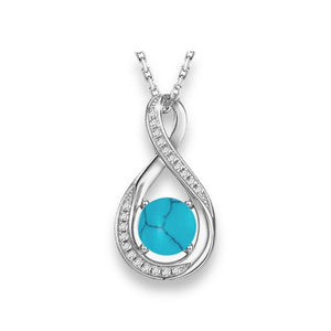 GEMLANTO - 925 STERLING SILVER INFINITY PENDANT NECKLACE - TURQUOISE