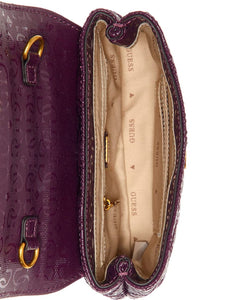 GUESS - GAIA MINI QUILTED CROSS BODY BAG - PLUM