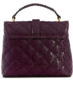 GUESS - GAIA MINI QUILTED CROSS BODY BAG - PLUM