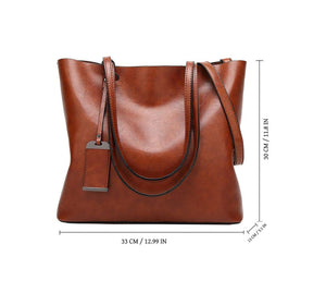 AILEESE - RETRO VINTAGE SOFT PU LEATHER CASUAL BAG - BROWN