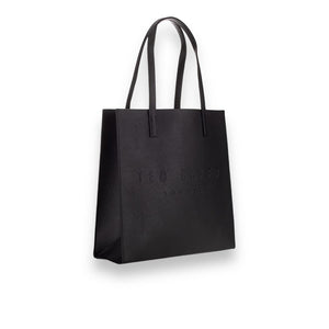 Ted Baker Large Crosshatch Leather Shopper Bag in Black