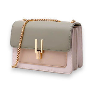 TOP BAND - COLOUR BLOCK LEATHER CROSSBODY BAG - GREEN
